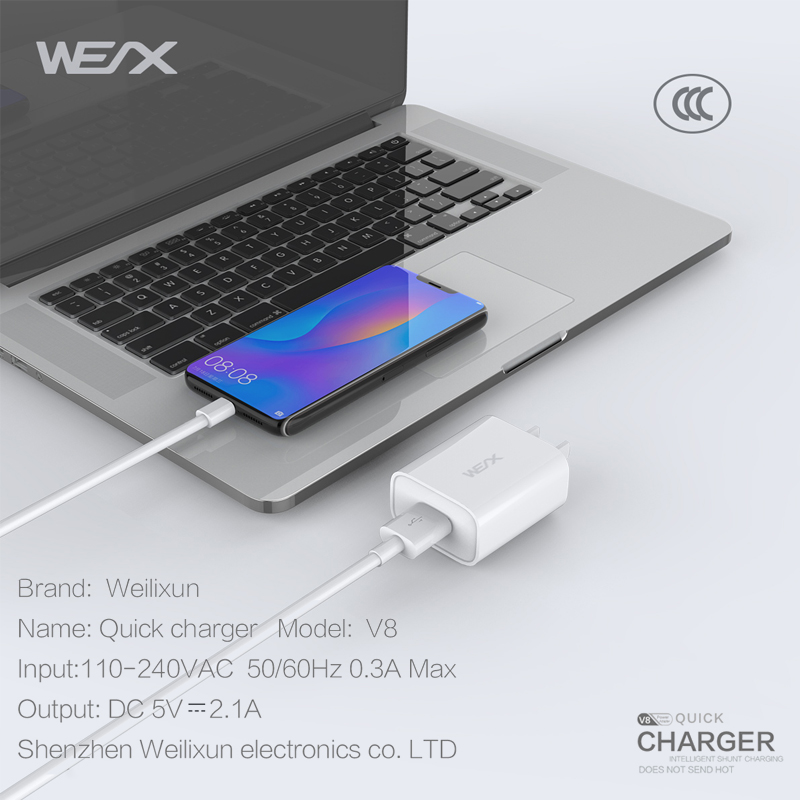 WEX - V8 travel charger, wall charger, power adapter