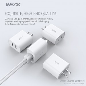 WEX - V24 dual usb travel charger, wall charger, power adapter
