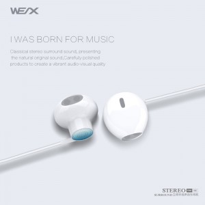 WEX 305 traditional earphones, wired earphones,wired headphones, ear buds