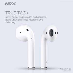 WEX-A11 Plus wireless ear buds，bluetooth 5.0 headphones， TWS（true wireless stereo） earphones