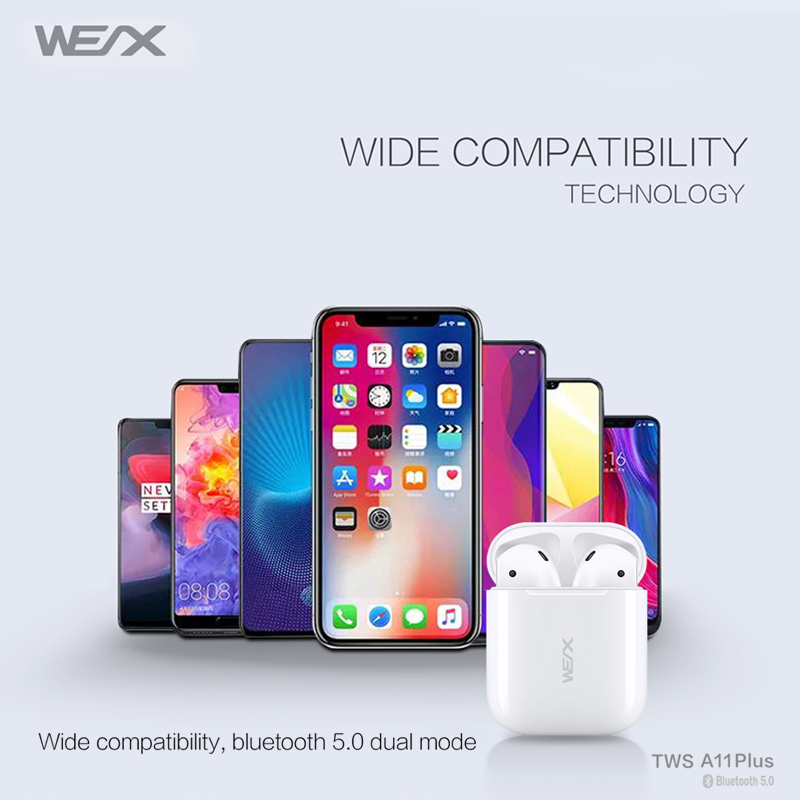 WEX-A11 Plus wireless ear buds，bluetooth 5.0 headphones， TWS（true wireless stereo） earphones